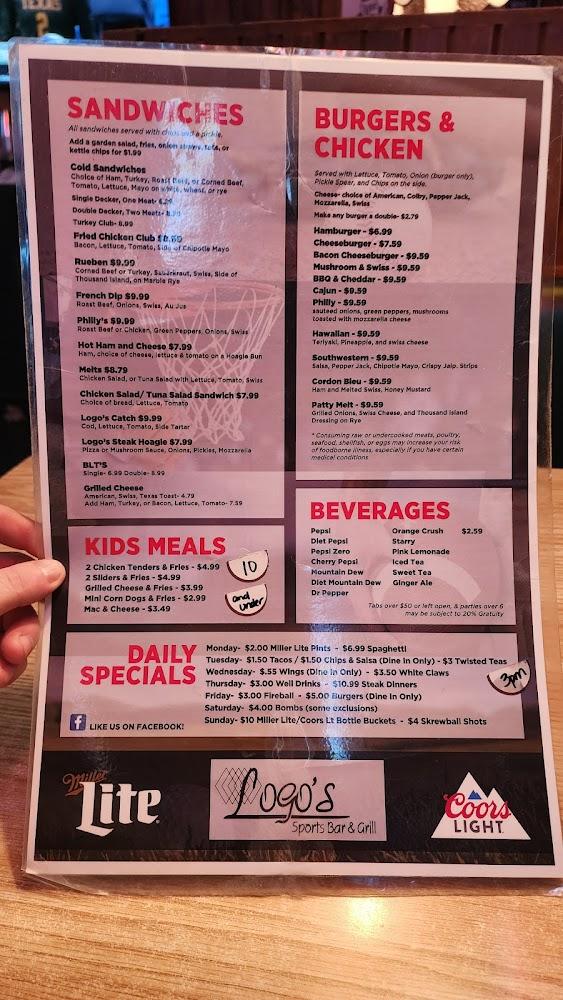Logo's Sports Bar & Grill Menu image 4